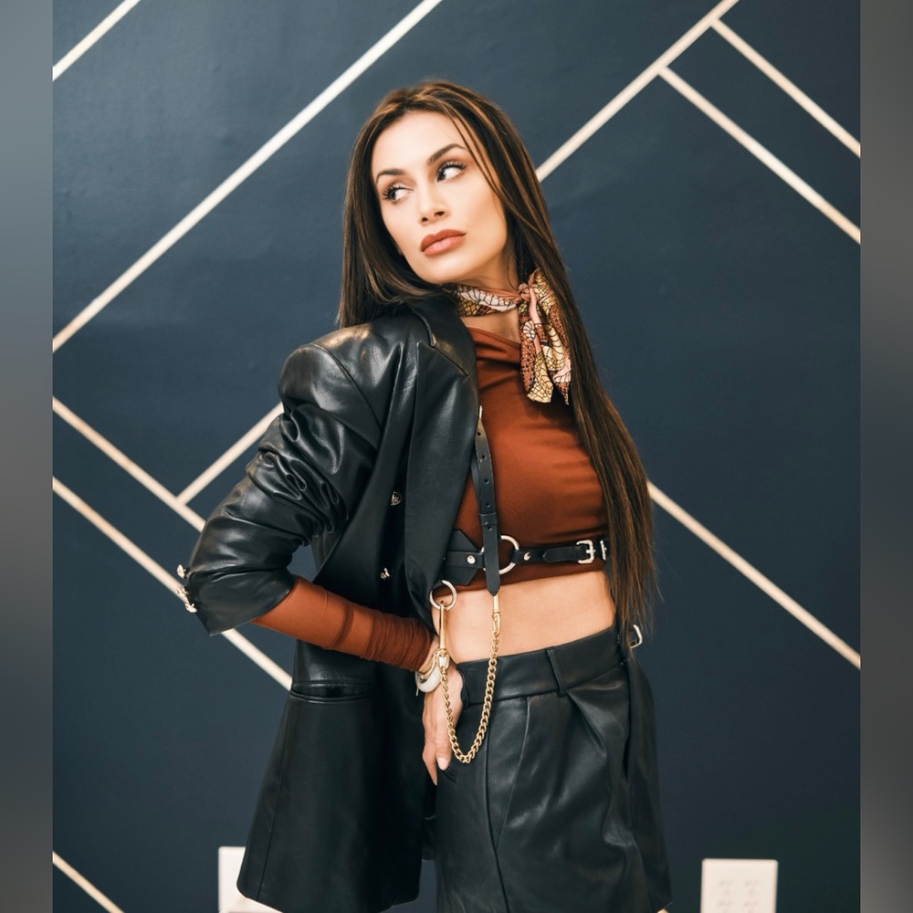 Zara Black Blazer with Gold Buttons